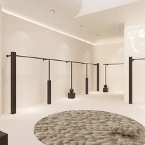 Clothing store display rack wrought iron matte black wall display rack mens and womens clothing store special hanging clothes rack