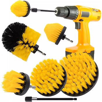 Multi-functional electric drill cleaning brush housework kitchen bathroom ceramic tile floor toilet glass stain removal cleaning disc brush