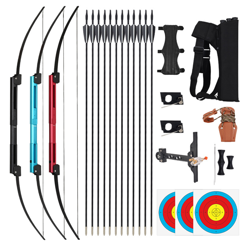 Metal Folding Bow Archery Set Recurve Bow Archery Shooting Sports Professional Equipment Outdoor Beginner Practice Bow and Arrow