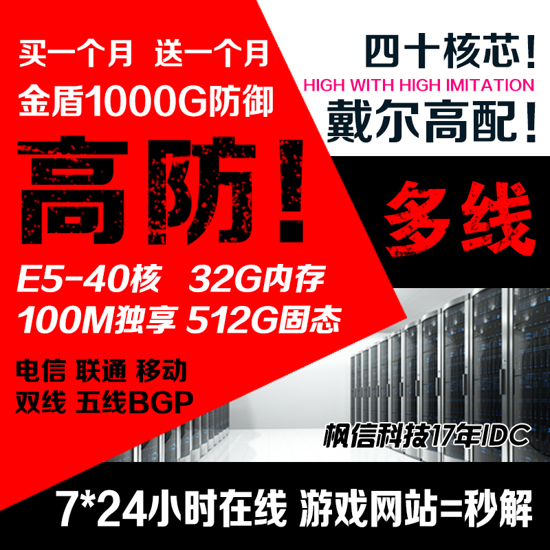 DELL Physical E5 server rents dual line 1000G Anti-Anti-BGP seconds solution exclusive micro-end web legend game