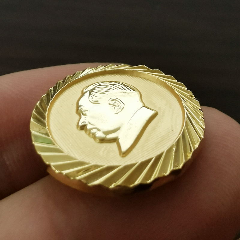 Mao's main badge thickened gold badge micro-chapter great man medal collection gold-plated brooch business meeting commemoration