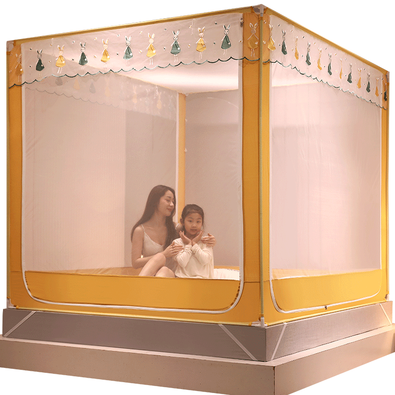 Dustproof mosquito net, 1.8m, household 1.5m Mongolian yurt, no installation, anti fall, children's encrypted and thickened fixed bracket