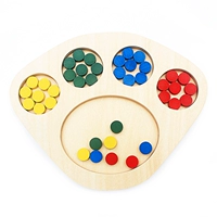Montessori dạy học hỗ trợ bằng gỗ phân loại màu sắc nhận thức bàn cờ trẻ em giáo dục sớm đồ chơi giáo dục trẻ em học tập quà tặng giáo dục - Đồ chơi giáo dục sớm / robot xe đồ chơi cho bé