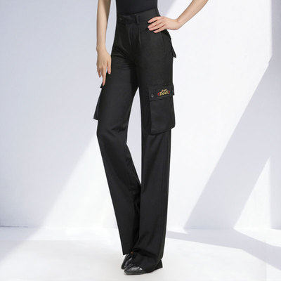 Dampolo pockets Latin dance trousers and national standard dance pants adult Moden dance pocket pants