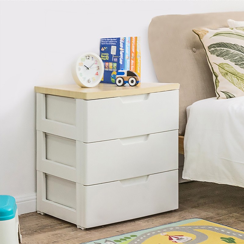IRIS Plastic Triple Layer Drawer Bedroom Disposal Short Cabinet Bed Head Cabinet Bedside Containing Cabinet small cabinet Alice