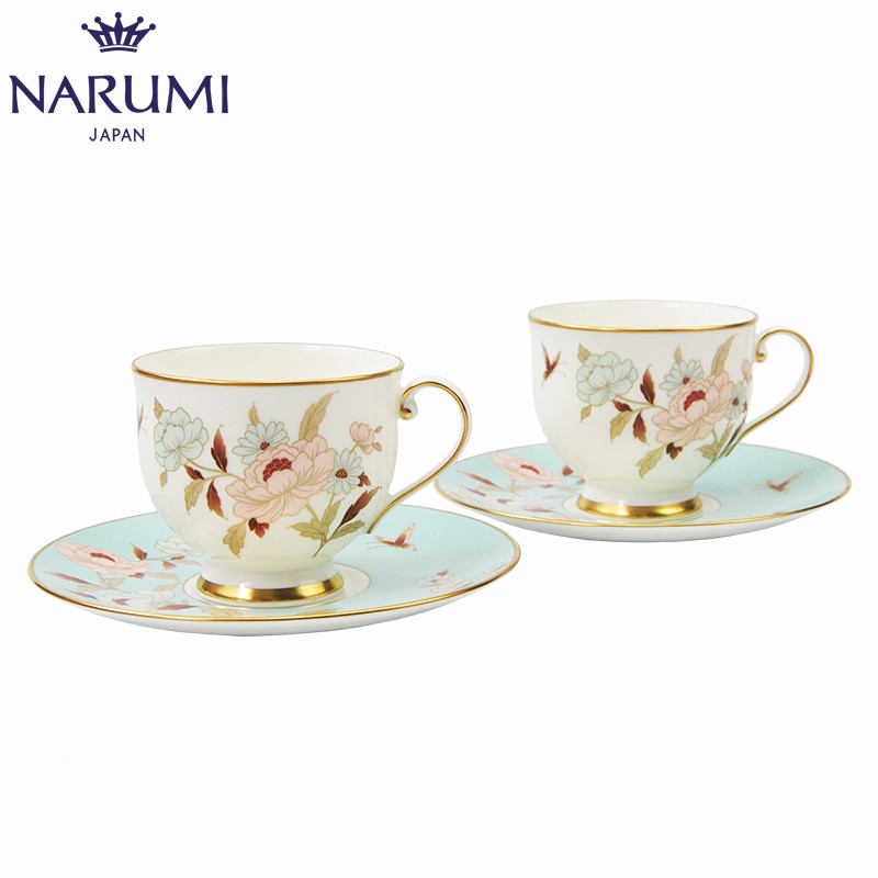 Japan's NARUMI Mirei series double teacup and saucer set bone china mug 96404-20350G