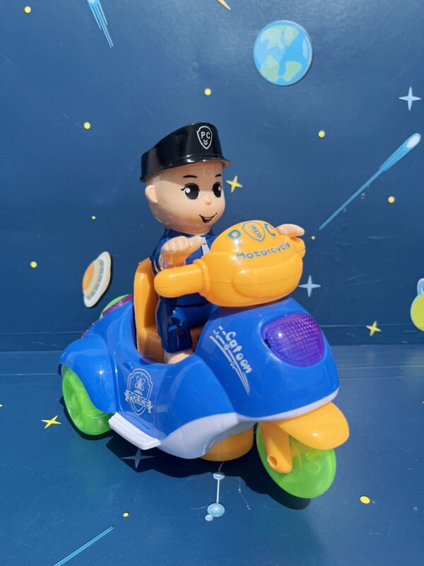 Children's Electric Toy Car Internet Celebrity Light Music Baby Can Sing and Dance Police Car Tricycle Motorcycle