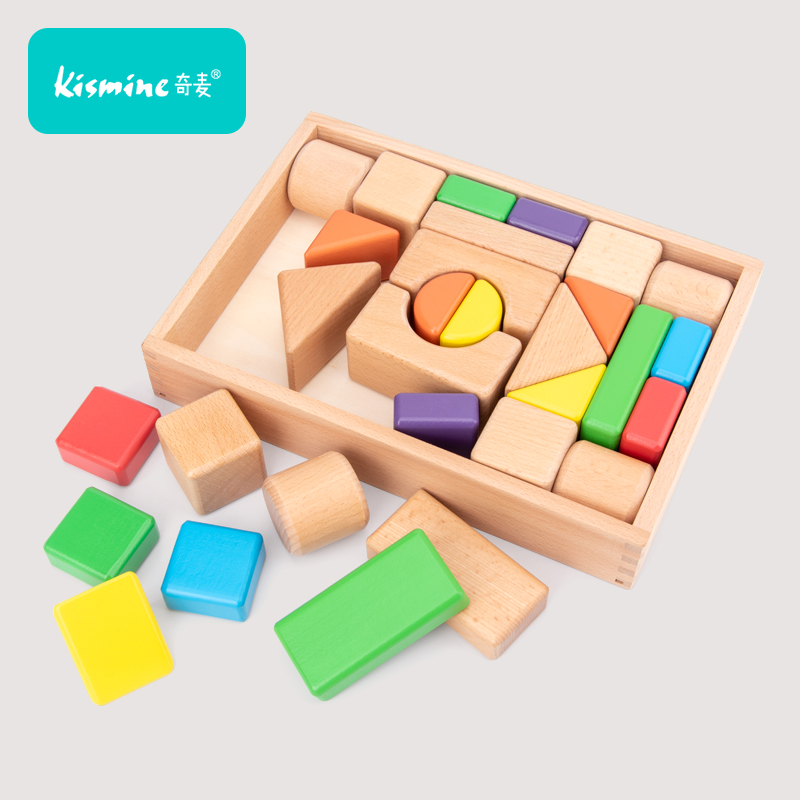 Chimai baby baby large particle building block wood puzzle assembly enlightenment children's toy 0-1 year old boy 2 girl