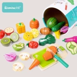 Детский реалистичный семейный комплект для разрезания, деревянная магнитная игрушка для мальчиков и девочек