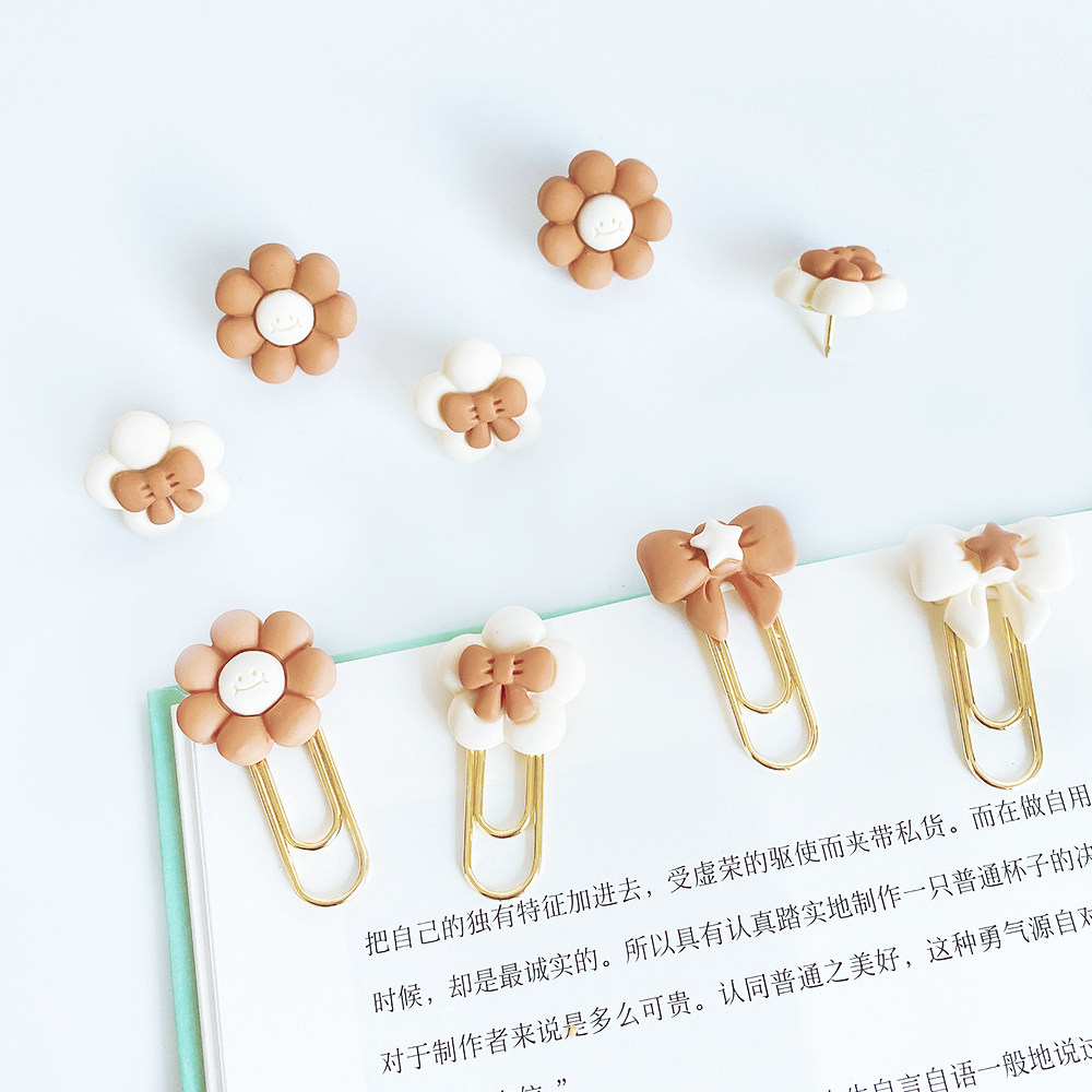 Milk Tea Color Cute Back Tattoo for Decorative Sunflower Styling Back Type Needle Hand Ledger Stationery Back Tattooiled Needle studs