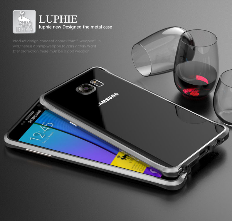 Luphie Blade Sword Slim Light Aluminum Bumper Metal Shell Case for Samsung Galaxy Note 5 N9200