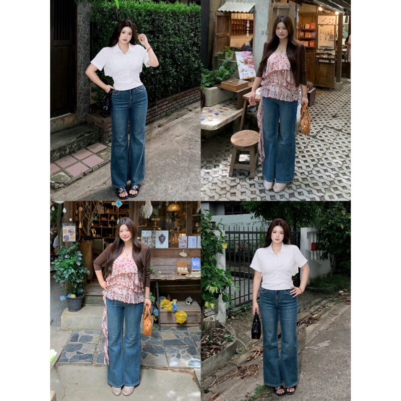 Wang Guoai Plus-Size Women's Heavy-Duty Rhinestone-Embellished Denim Pants, Large Size, Casual, Loose, Slimming, Hip-Covering, Straight-Leg, Slightly Flared Pants Wang Guoai Plus-Size Women's Heavy-Duty Rhinestone-Embellished Denim Pants, Large Size, Casual, Loose, Slimming, Hip-Covering, Straight-Leg, Slightly Flared Pants