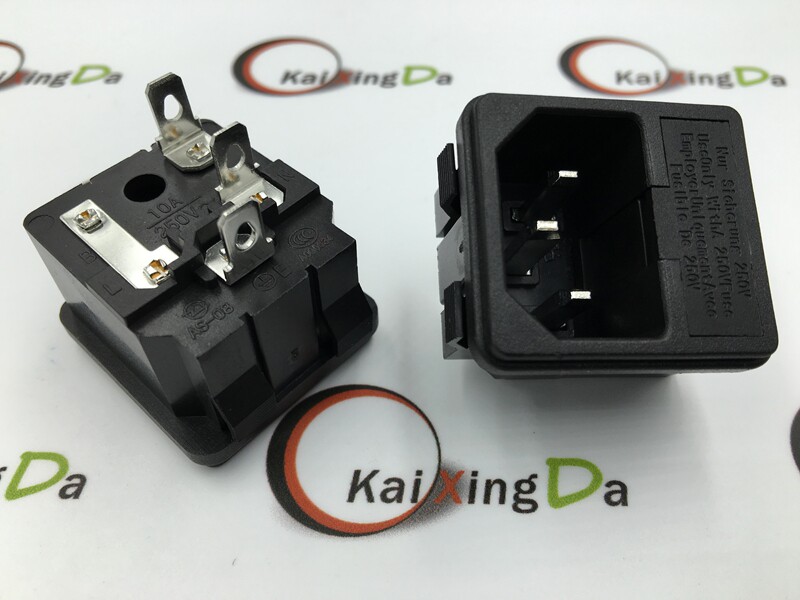 AC power socket character socket with fuse card plug male seat with fuse input socket AS08