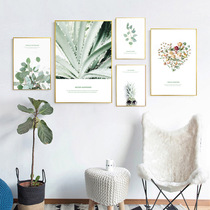 Art INS fresh plant living room sofa background wall mural 2021 new decorative painting combination Nordic
