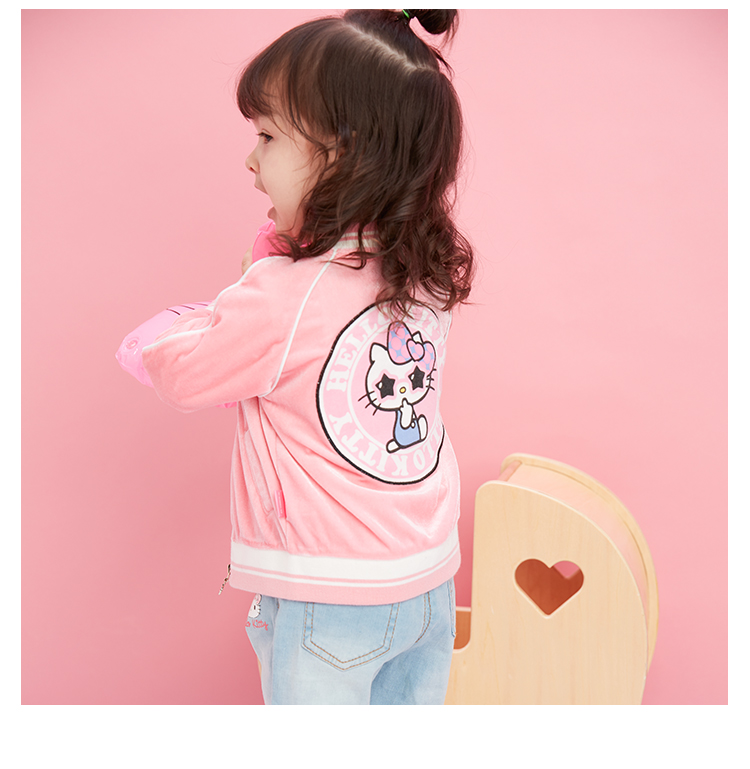 Quần áo trẻ em Hellokitty 2019 xuân mới quần áo bóng chày cho bé thời trang áo khoác nhung - Áo khoác áo khoác bé trai 10 tuổi