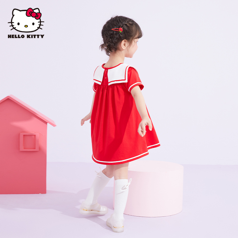 Hello Kitty 21年夏装新款 女童海军风连衣裙 天猫优惠券折后￥59包邮（￥129-70）73~120码3色可选