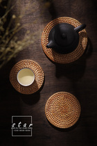 Vietnamese handmade rattan coaster gourmet tea pendulum shooting props photography background