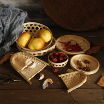 Chinese style handmade bamboo photography background shooting photo food dry goods miscellaneous grain props