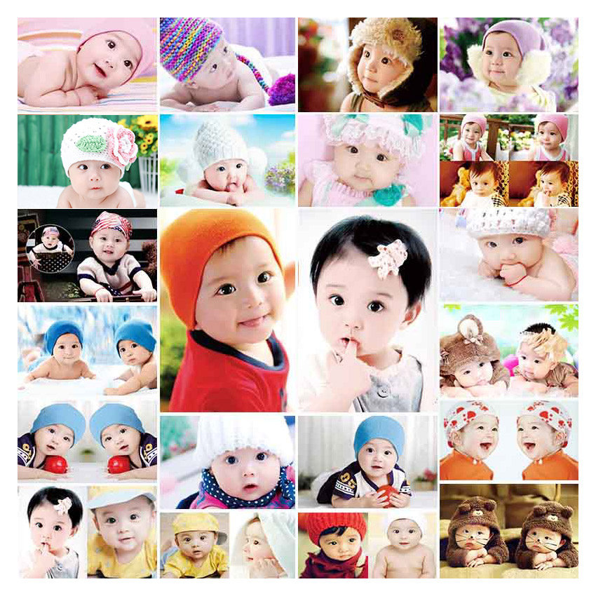 Cute baby poster small photo Male and female baby portrait Pregnant woman prenatal education small picture Wedding room wall sticker newspaper