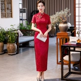 Синее длинное легкое ретро летнее ципао, 2024 года, светлый стиль, яркий броский стиль, изысканный стиль