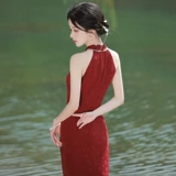 Легкое ципао без рукавов, сексуальное ретро элитное летнее платье, юбка, китайский стиль, светлый стиль