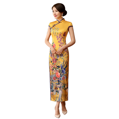 Chinese Dress Qipao for women Cheongsam Chinese style young girl's long style retro elegant show new style dress of cheongsam version