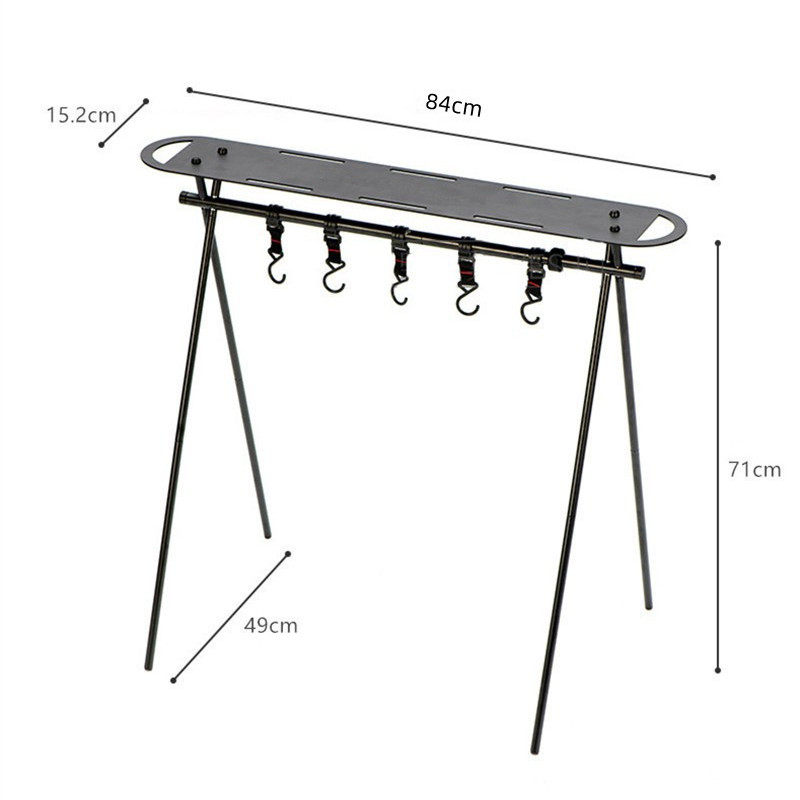 Outdoor Camping Triangular Storage Rack Ultra-Light Tactical Storage Table Folding Portable Camping Tableware Hanger