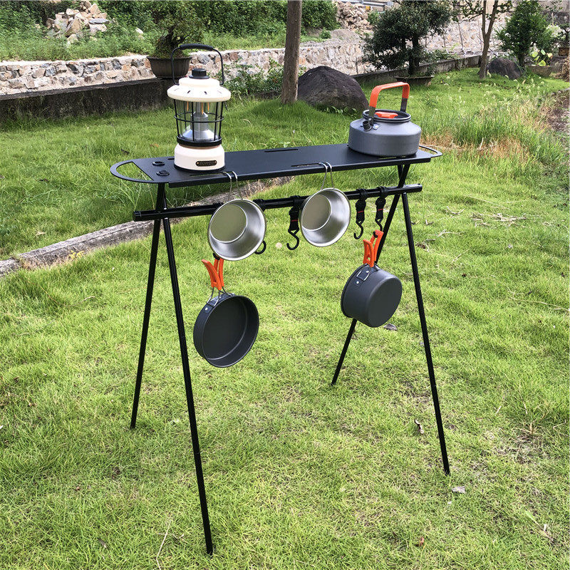 Outdoor Camping Triangular Storage Rack Ultra-Light Tactical Storage Table Folding Portable Camping Tableware Hanger