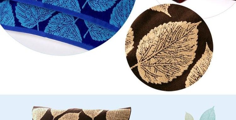 KING SHORE / Gối cotton vàng hai lá thanh lịch được cắt bằng nhung dày - Khăn gối khăn bông gối