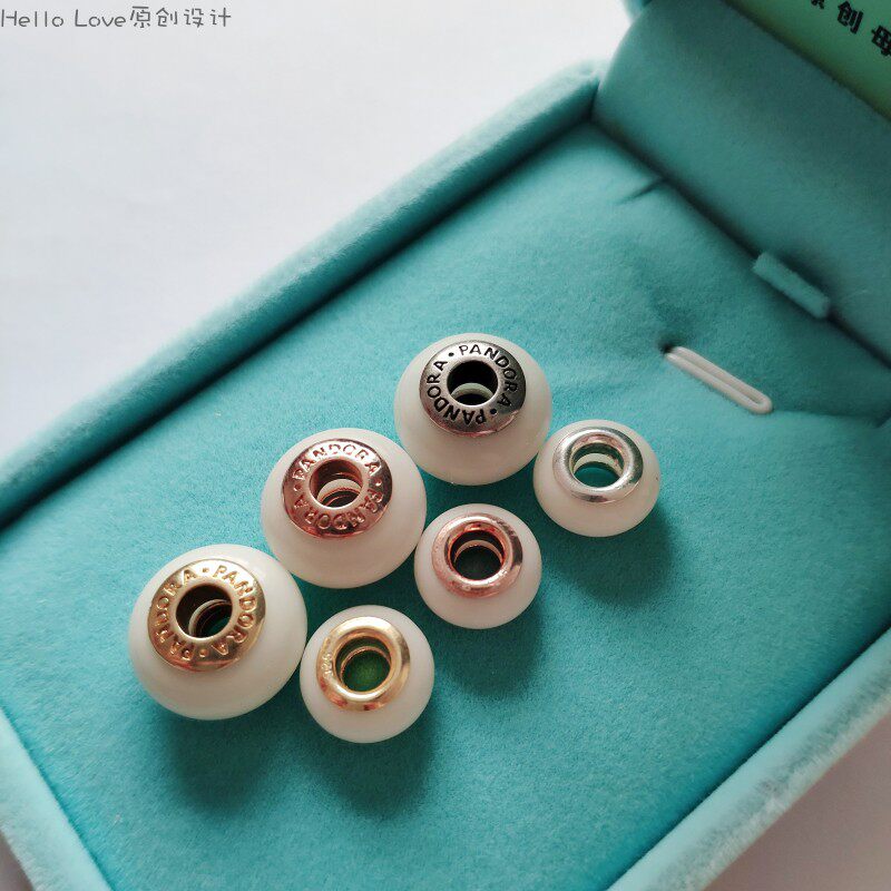 HelloLove sterling silver rose gold large hole breast milk beads Panjia beads baby lanugo beads material package DIY commemorative