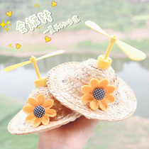 The taste of summer cat dog pet hat bamboo dragonfly go out shade cool cute photo props straw hat