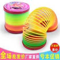 Magic Rainbow Circle Spring Circle Laminated Legit Plastic Ring Children Adults Puzzle Classic Puzzle Nostalgia Toys