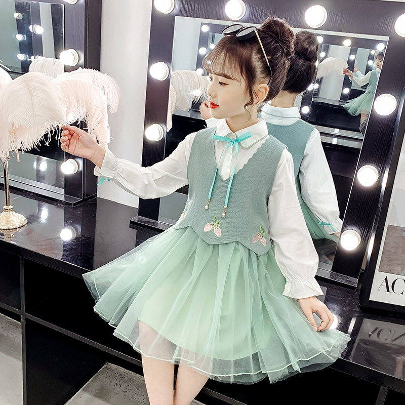 Girl Autumn Clothing Hanfu Skirt Children Suit Girl Princess Dresses Dress Foreign Pie 2022 New Children's Dress Spring Autumn