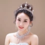 Cô dâu vương miện ba mảnh mới cưới vương miện phụ kiện trang sức cưới chùa pha lê headband công chúa vương miện dây buộc tóc đẹp