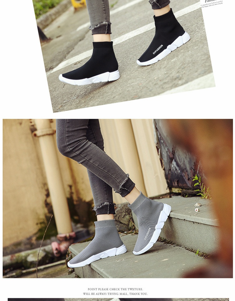 Tất cả các màu đen cao-top vớ đàn hồi giày cá tính giày người đàn ông hoang dã của giày mùa xuân Hàn Quốc phiên bản của xu hướng của thể thao giản dị giày giày cao cổ nike