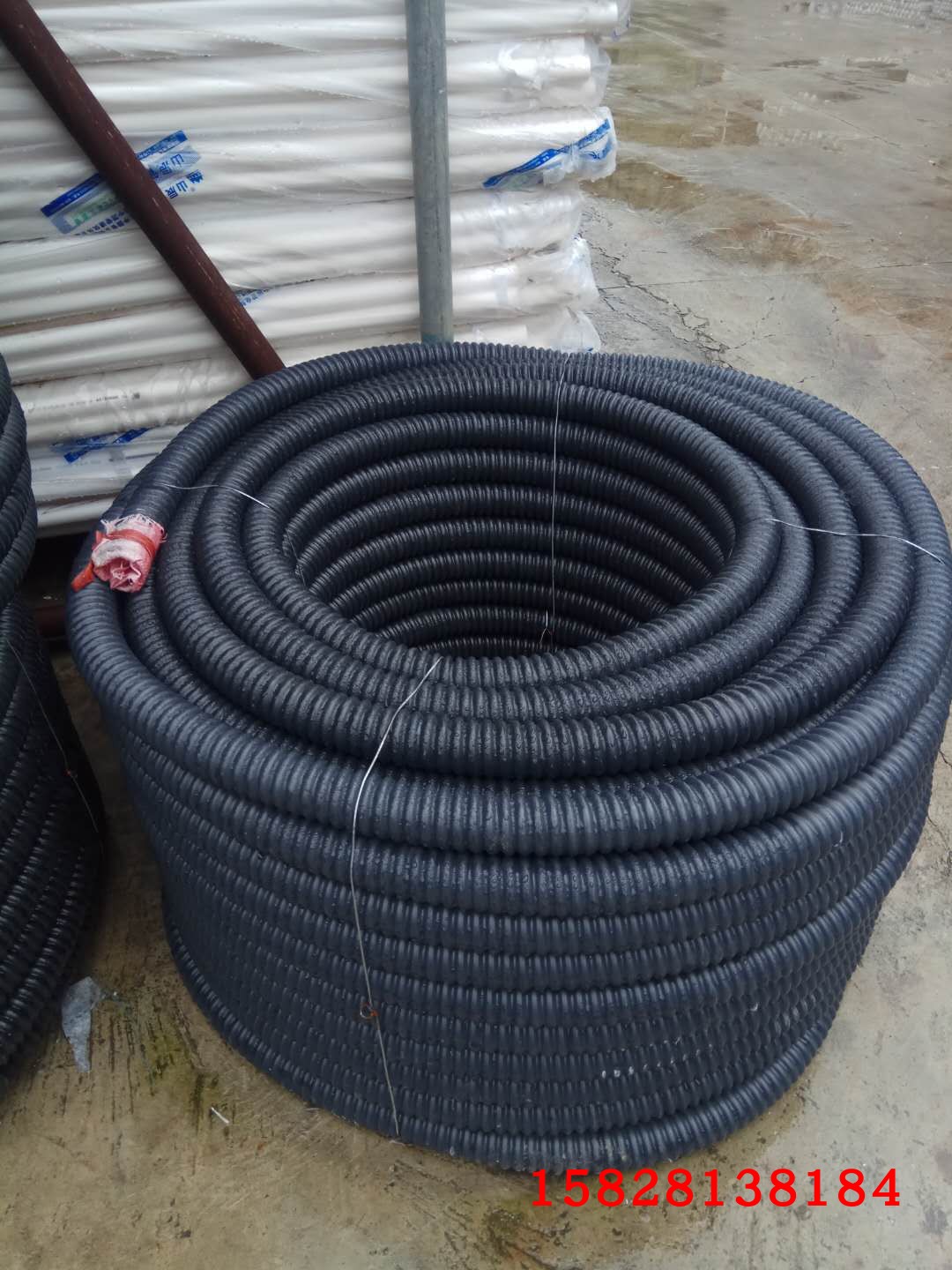 40 per meter price HDPE buried threading bellows carbon pipe threaded cable sheath with steel wire