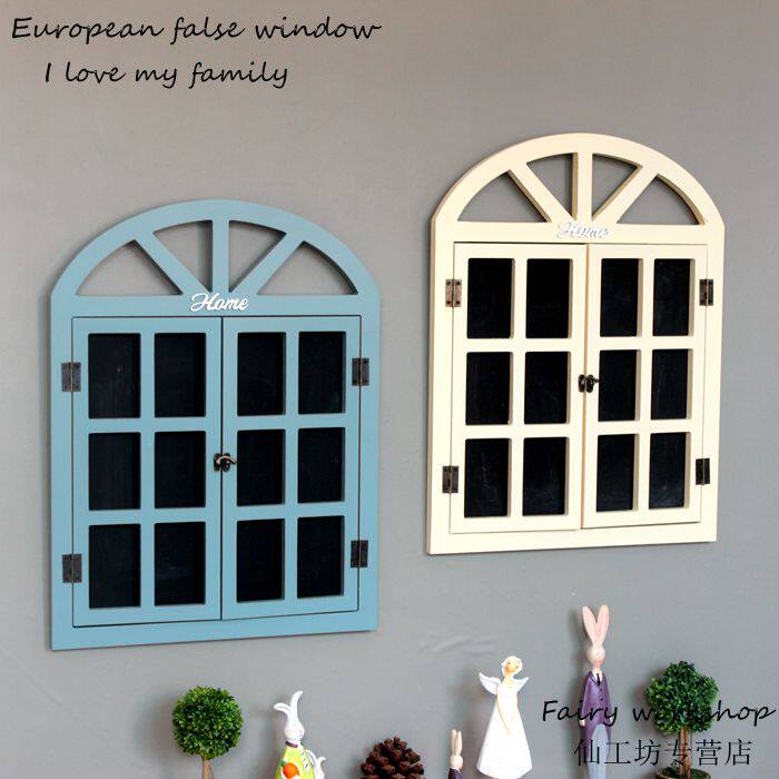 Mediterranean Style Windows Styling Chalkboard Living-board Living-room Wall-mounted Café Milk Tea Shop Wall Fake Window Decoration