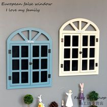 Mediterranean style window shape blackboard message board living room wall Wall Cafe milk tea shop wall fake window decoration