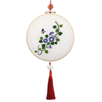 Вышивка и подвесная картинка (материальная сумка) 20*20 см. Имитация бамбуковой вышивки+Хузет узелка+уши лотоса
