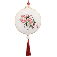 Вышивка висящая живопись (материаловая упаковка) 20*20 см. Имитация бамбуковой вышивки+хризантемум узел+уши лотоса
