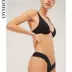 Oysho đen hình chữ V eo bãi biển kỳ nghỉ thong quần bơi bikini đáy quần nữ 30729170800 - Bikinis đồ bơi nữ cao cấp Bikinis