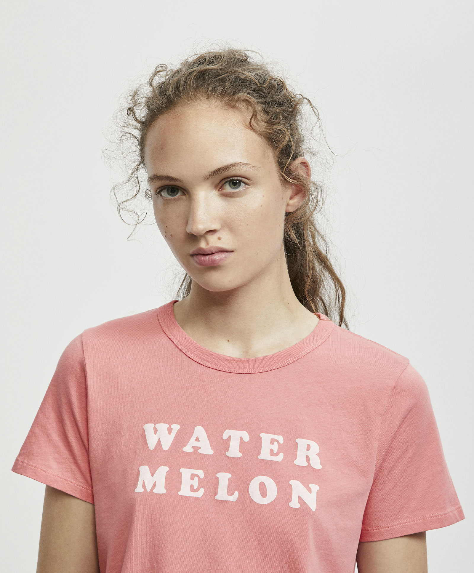 Oysho khẩu hiệu in hồng vòng cổ dịch vụ nhà đồ ngủ nữ mùa hè ngắn tay T-Shirt 30214579976 đồ bộ thể thao nam