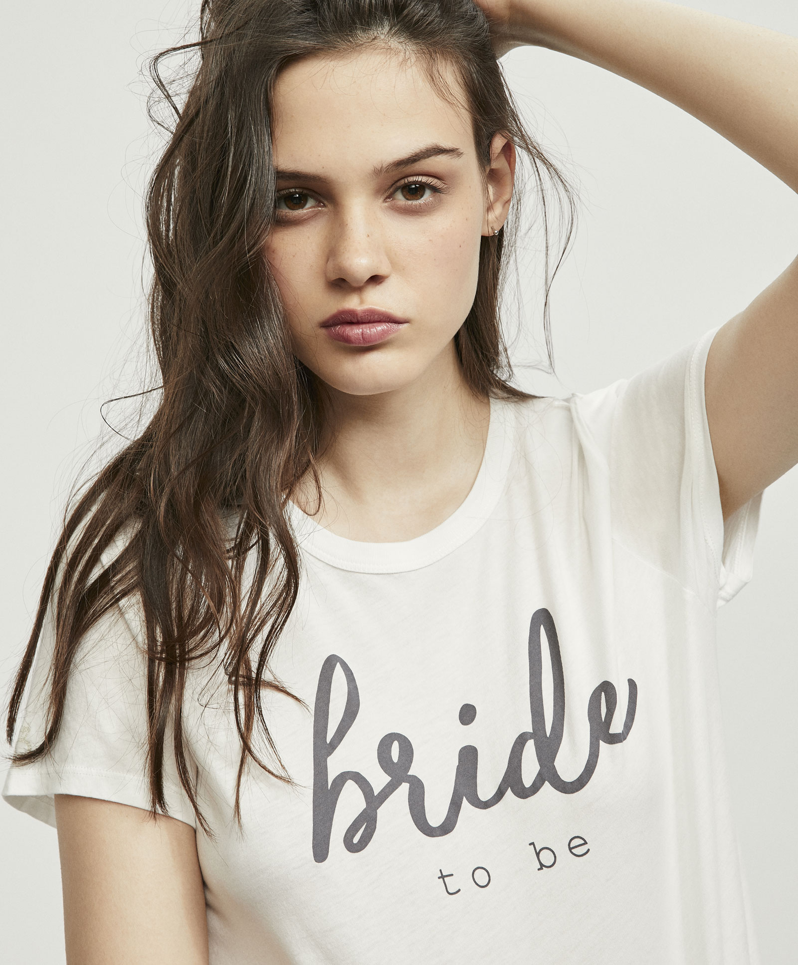 Oysho Cô dâu được slogan trắng cổ tròn phục vụ nhà đồ ngủ nữ áo thun ngắn tay 31882582959 đồ bộ cát hàn
