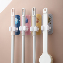  Mop hook wall buckle punch-free broom storage artifact bathroom fixed creative mop clip strong viscose