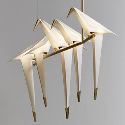 Dutch Moooi Perch Light Paper Crane Chandelier Designer Model Study Bar Long Table Restaurant Chandelier
