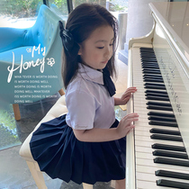 Childrens summer JK uniform set Thai school uniform Nano taboo girl summer skirt cotton girl two full set