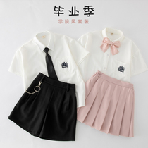 School uniform set primary school students summer boys and girls jk uniforms kindergarten dk shirts childrens performance class uniforms