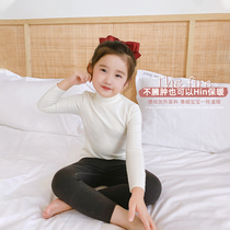 Girls autumn clothes pajamas autumn and winter velvet childrens baby warm and hot underwear base shirt children wear in winter