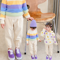 Girl Pants Fried Street Spring Style Foreign Air Children Casual Pants 2022 New Spring Dress Baby Long Pants External Wear Korean version of the tide