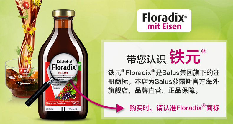 德国原装 莎露斯 Salus floradix 儿童铁元 250ml 补铁补气血 图2